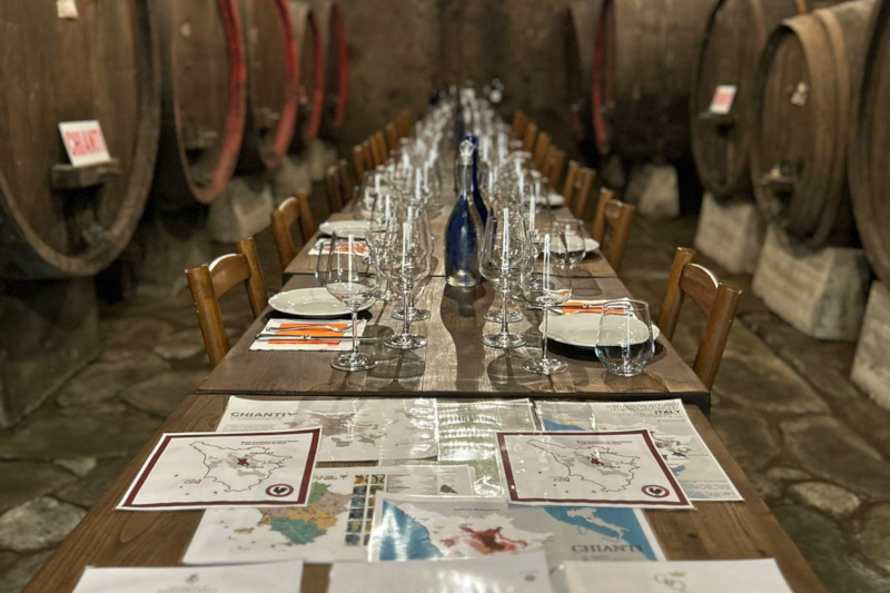Wine tasting in the old wine cellar